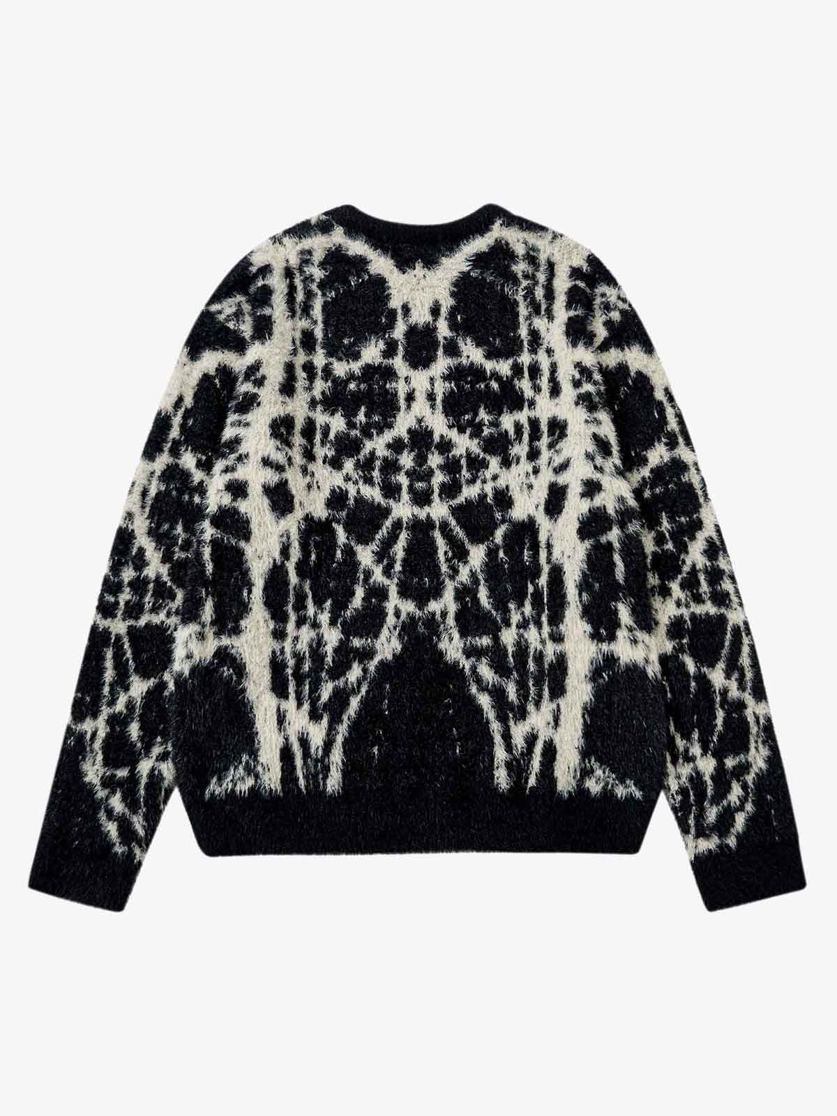 Abstract Ink Print Knit Sweater