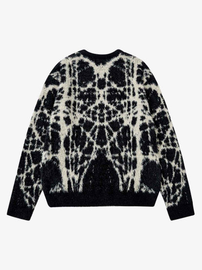 Abstract Ink Print Knit Sweater