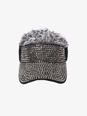 Rhinestone Faux Fur Sun Hat