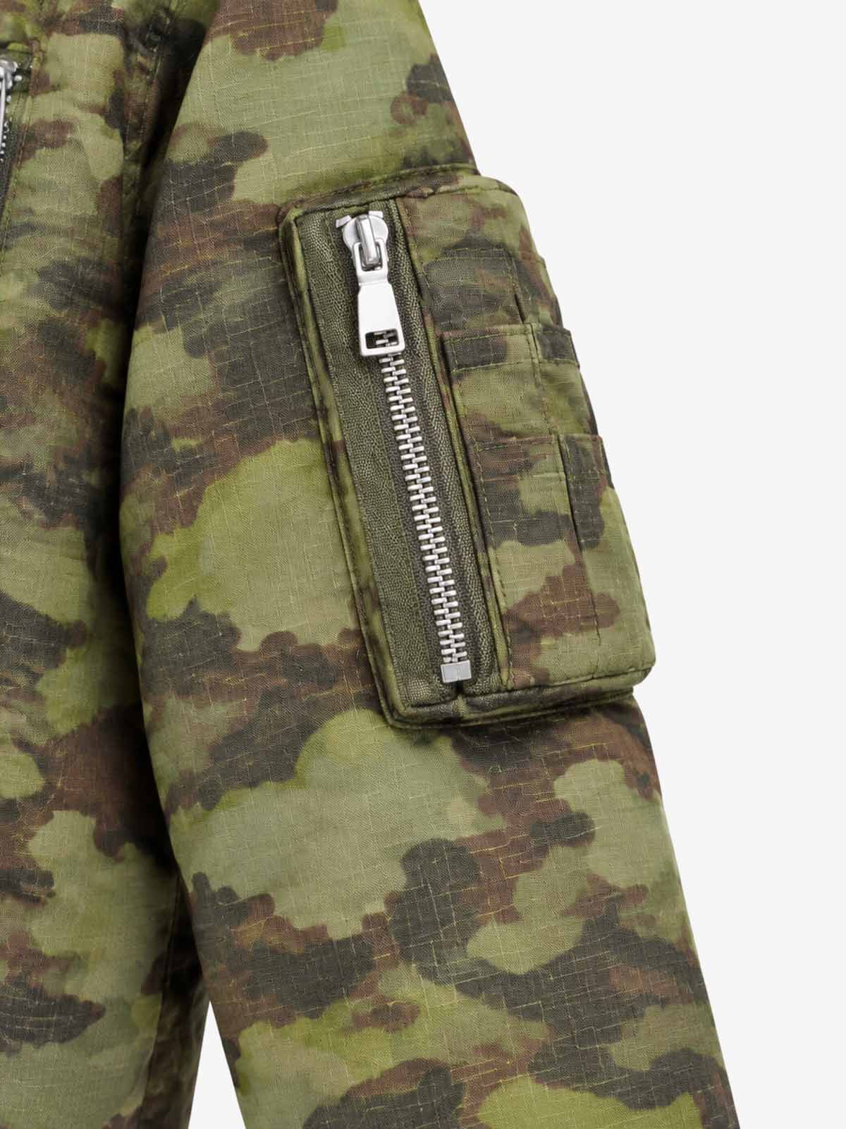 Camouflage Stand-up Collar Printed Cotton Coat