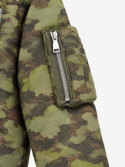Camouflage Stand-up Collar Printed Cotton Coat