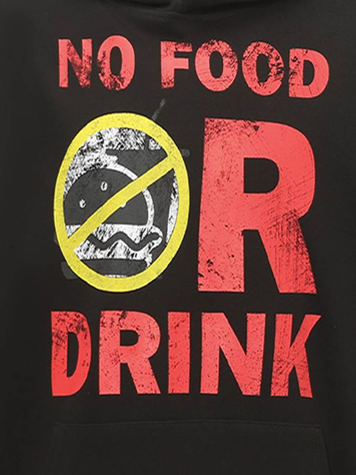 No Food or Drink Graphic Hoodie for Casual Wear 