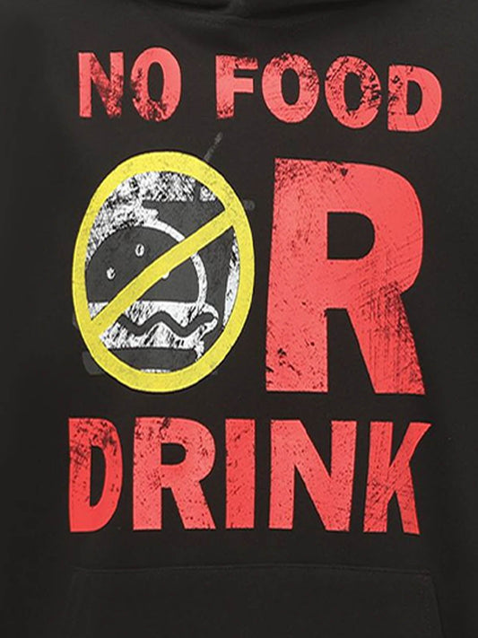 No Food or Drink Graphic Hoodie for Casual Wear 