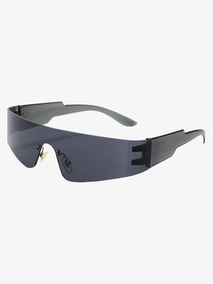 Stylish Rainbow Reflective Shield Sunglasses for Outdoor Activities 