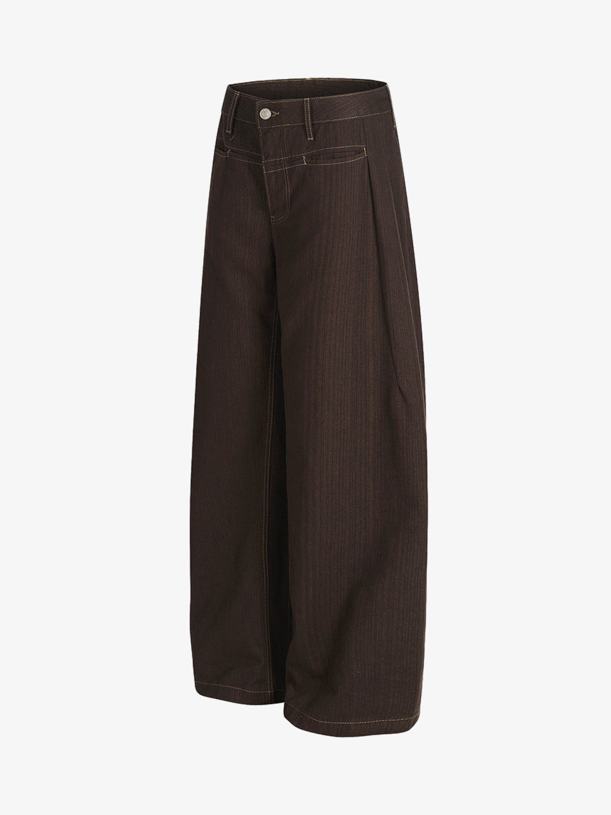 Wide-Leg High-Waist Trousers with Stylish Pinstripes for Modern Fashionistas 