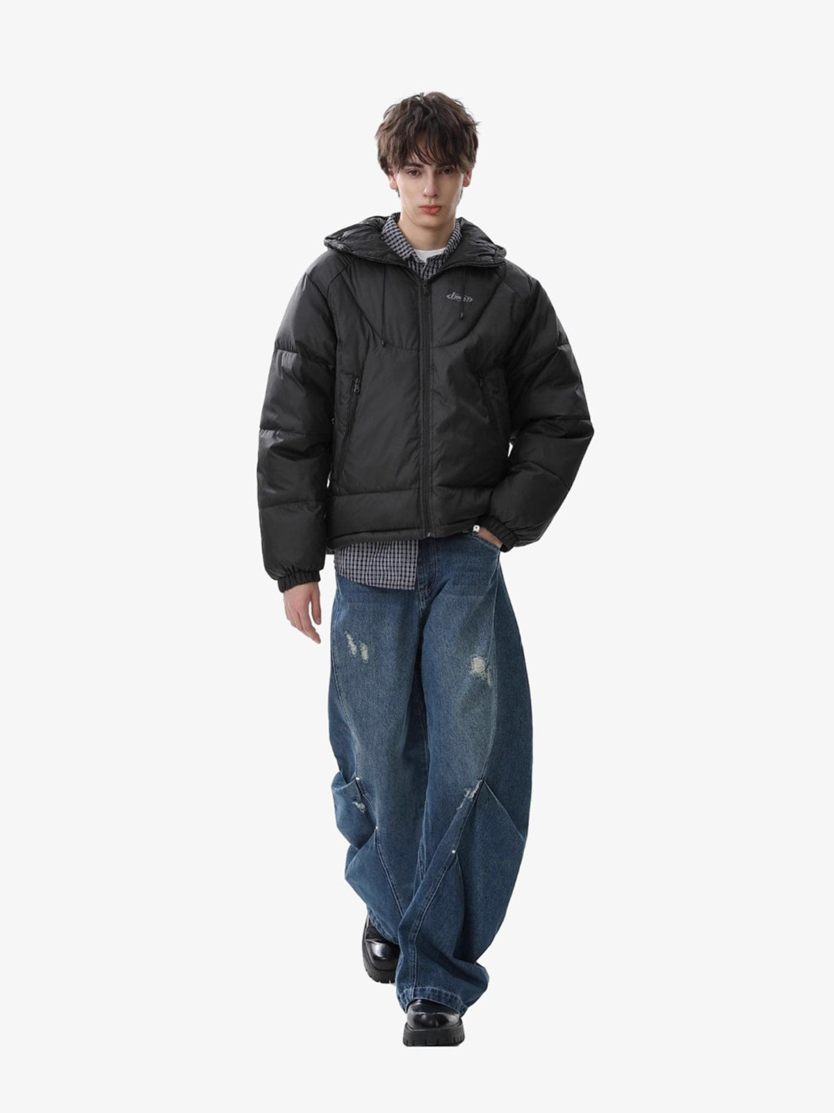 Lightweight Hooded Puffer Jacket for Winter and Fall - Essential Outdoor Wear with Adjustable Drawstring 