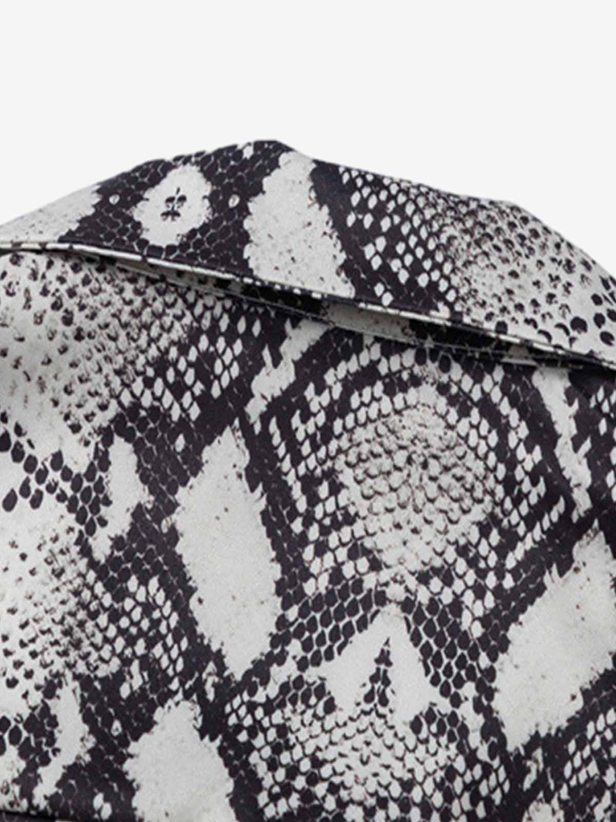 Thesupermade Street Snake Print Short-sleeved Floral Shirt 