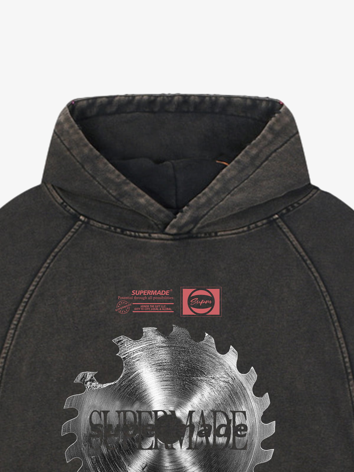 Oversized Snake Graphic Hoodie with Bold Print Design 