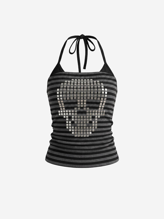 Skull Studded Halter Top