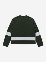 Reflective Patchwork Embroidered Long Sleeve Tee