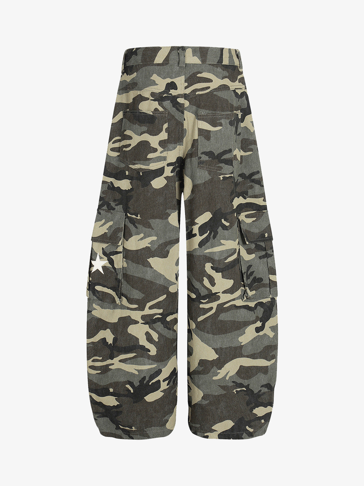 Camouflage Cargo Pants with Star Accents - Perfect for Casual and Outdoor Adventures 