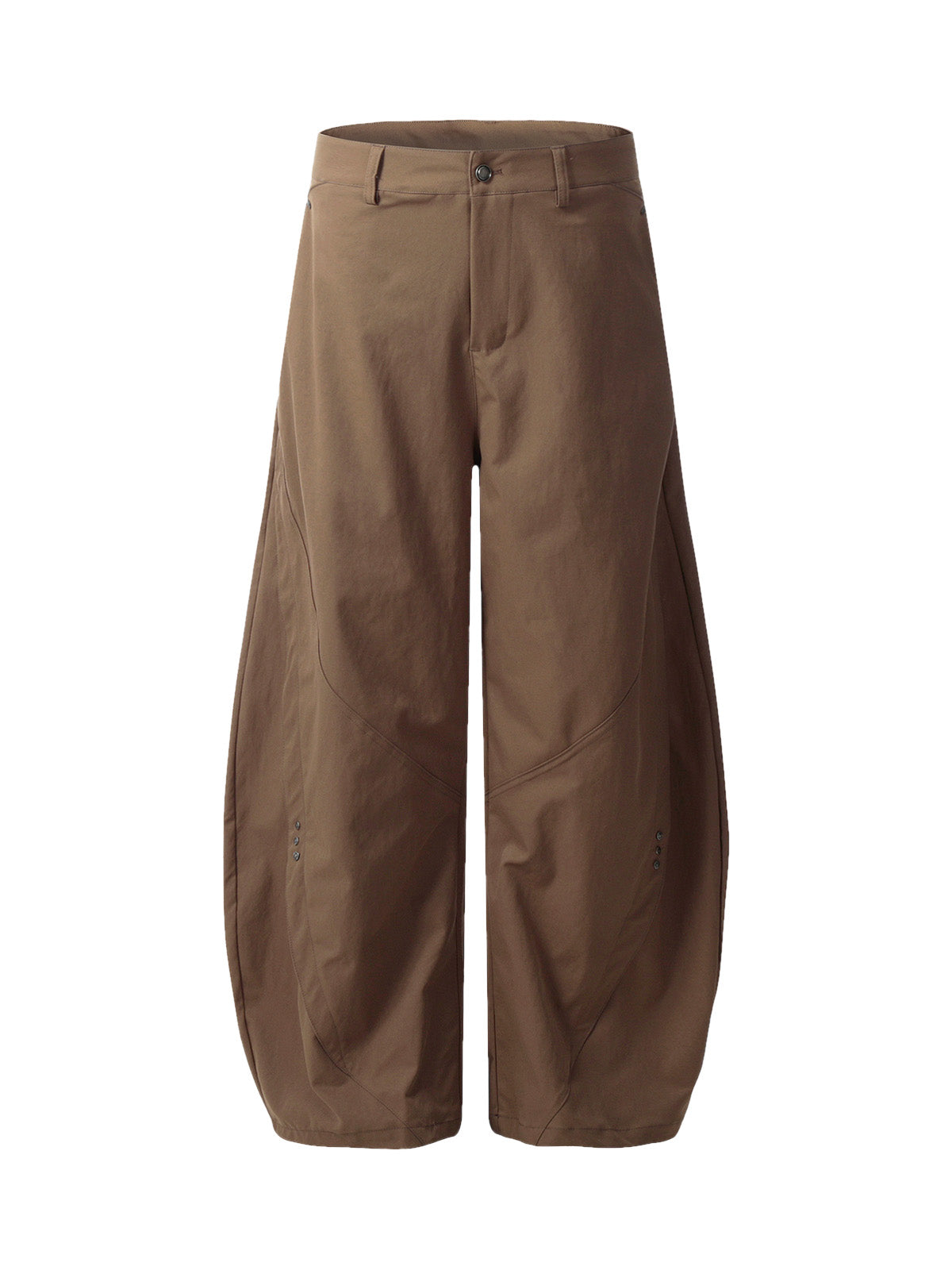 Deconstructed Metal Rivet Barrel Leg Pants