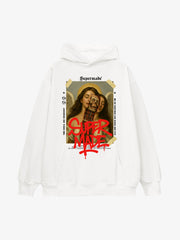 Skull And Face Two Soul Pattern Hoodie 