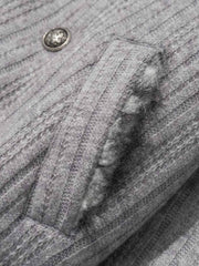 Striped Faux-Fur Collar Puffer Coat