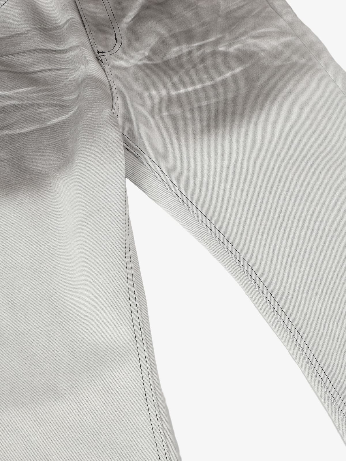 Retro Utility Dirty Wash Whisker Detail Flare Jeans 