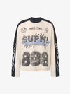 Biker Graphic Color Block Waffle Long Sleeve Tee