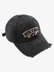 Vintage Washed Distressed Letter Embroidery Baseball Cap 