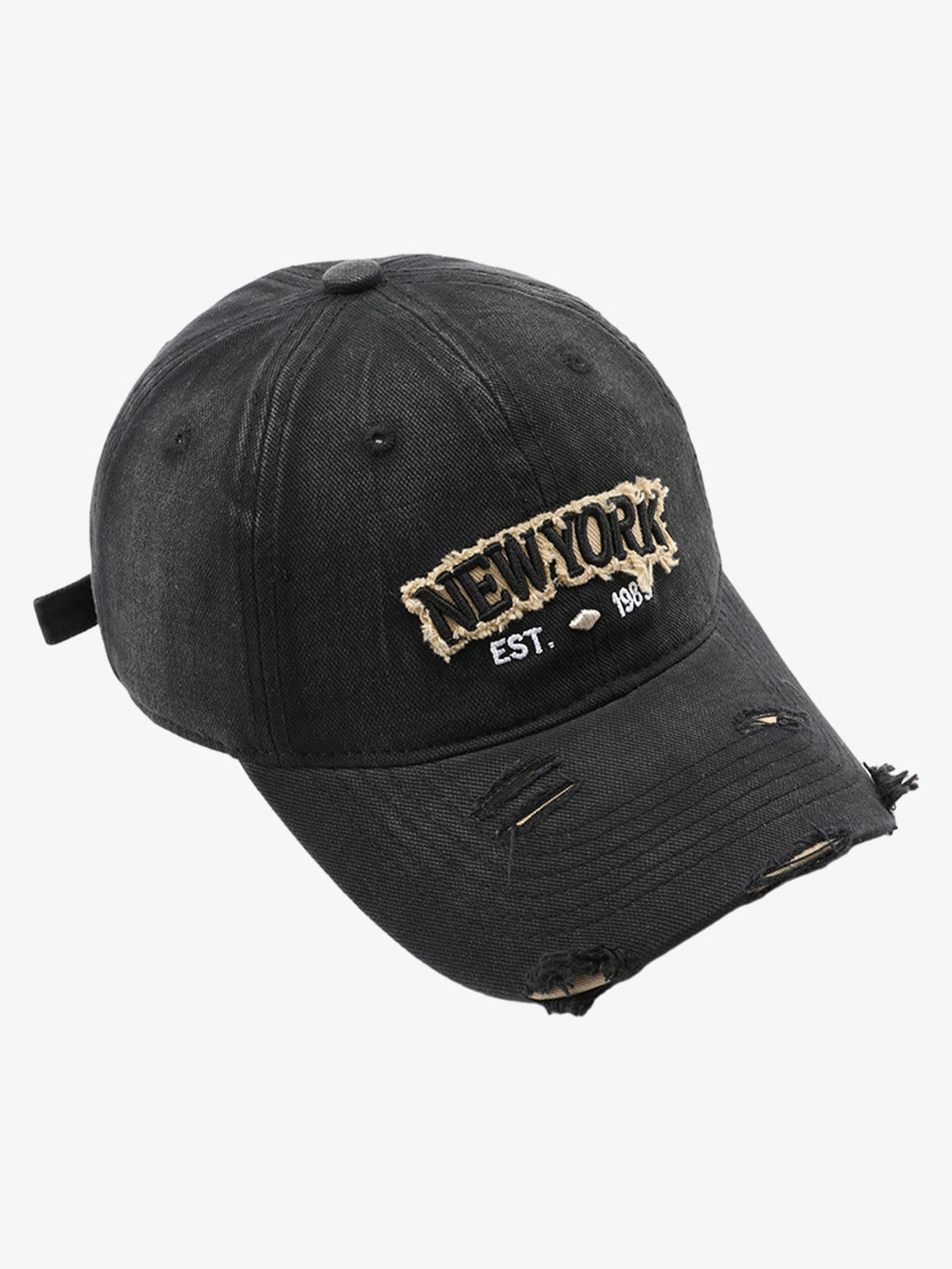 Distressed Baseball Caps with Embroidered New York Design - Perfect for Casual Wear 