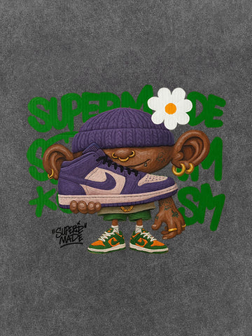 Street Cartoon Sneaker Graffiti Sneaker T-shirt 