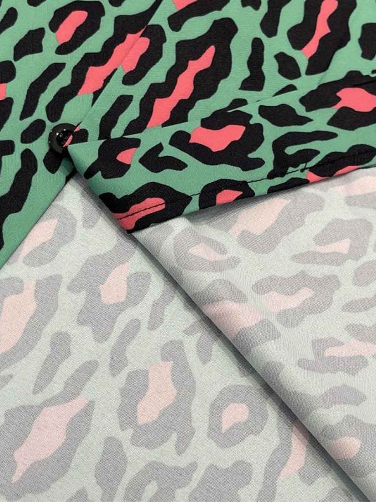 Classic Cheetah Print Camp Collar Boxy Shirt 