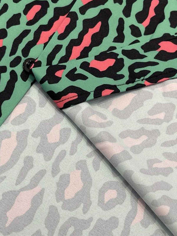 Classic Cheetah Print Camp Collar Boxy Shirt 