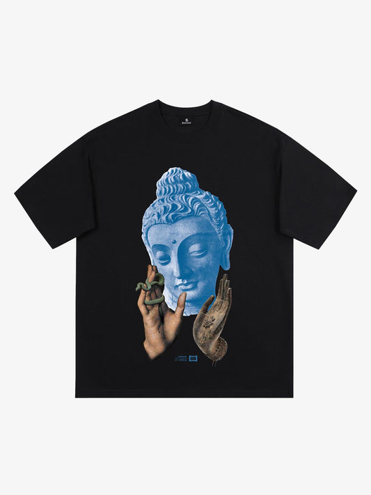 Snake and Sword Graphic T-Shirt with Bold Statement Design 