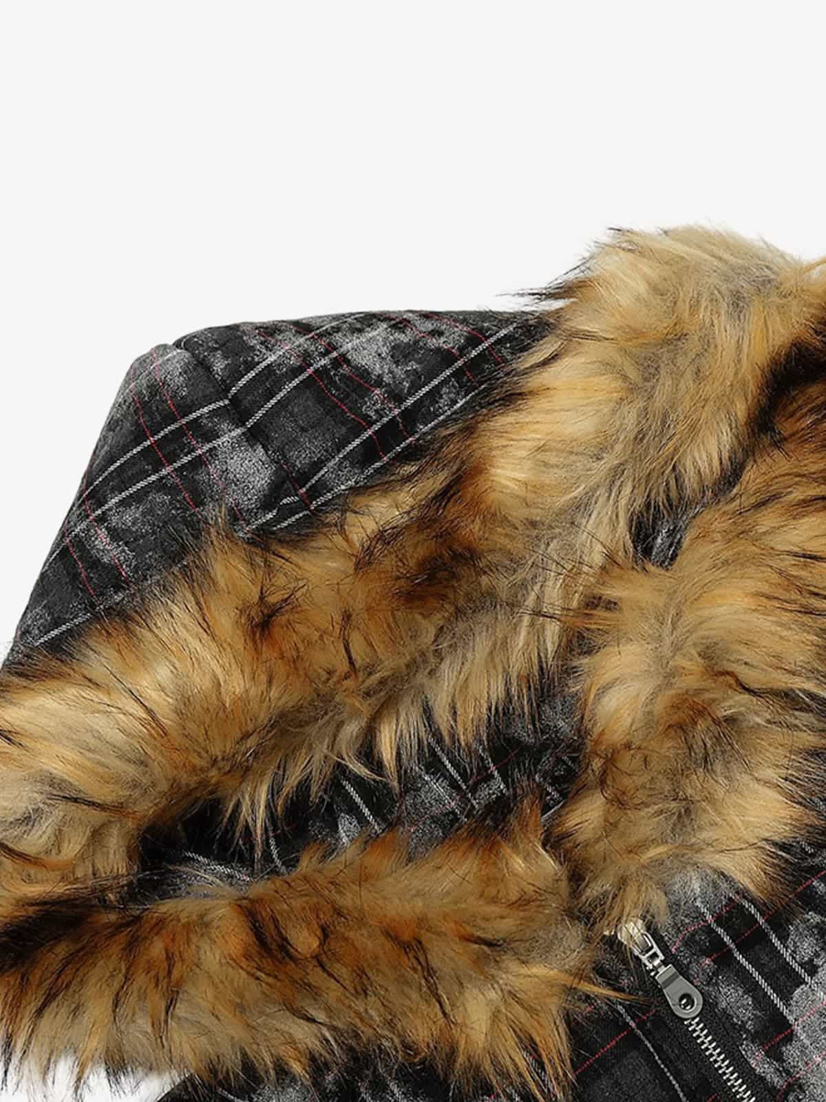 Winter Camouflage Puffer Jacket with Detachable Faux Fur Hood - Perfect for Outdoor Adventures 