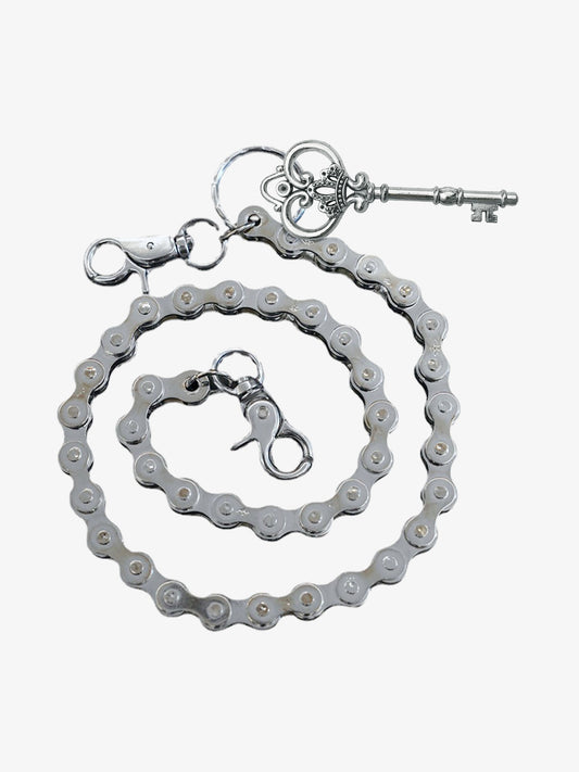 Street Punk Silver Bicycle Chain Key Pendant Pants Chain 