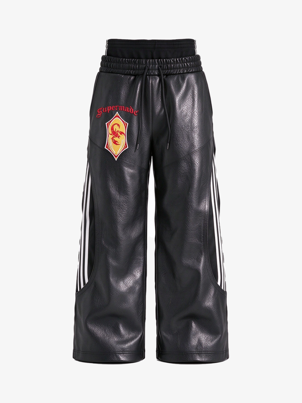 Avant-Garde Double-Waist Faux Leather Trousers