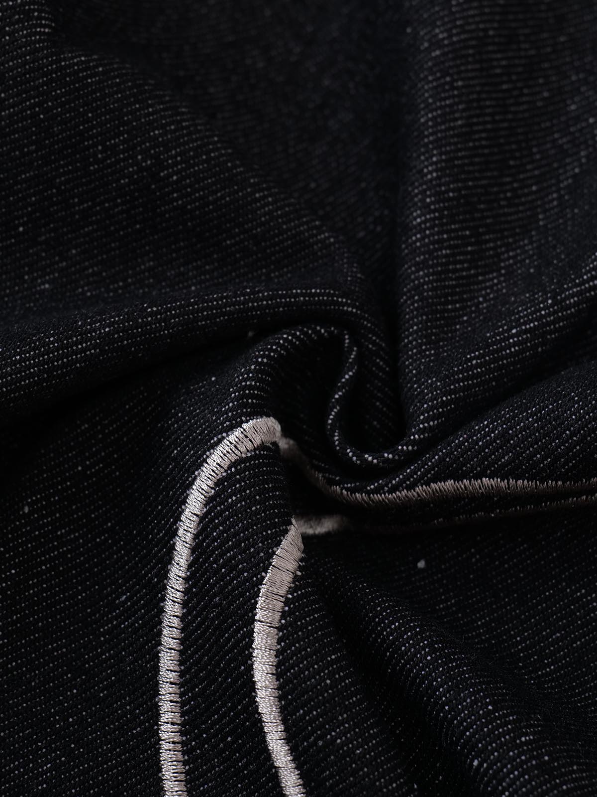 Thorn Pattern Embroidery Barrel Baggy Jeans