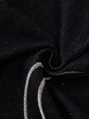 Thorn Pattern Embroidery Barrel Baggy Jeans