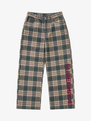 All-Over 3D Plaid Graphic Straight-Leg Jeans