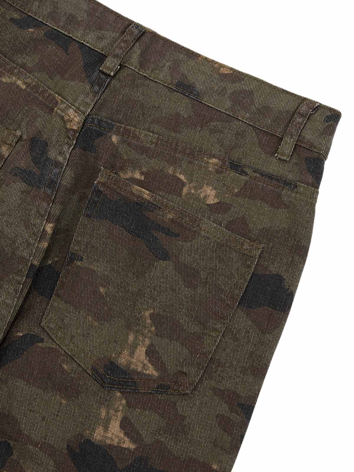 Thesupermade Camouflage Pleated Rivet Pants