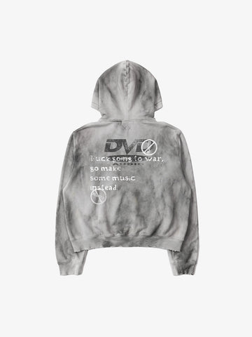 Music Note DVD Graphic Rhinestone Splatter-Wash Sweatshirt