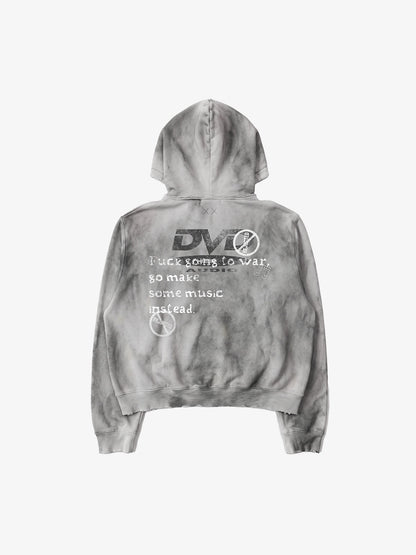 Music Note DVD Graphic Rhinestone Splatter-Wash Sweatshirt
