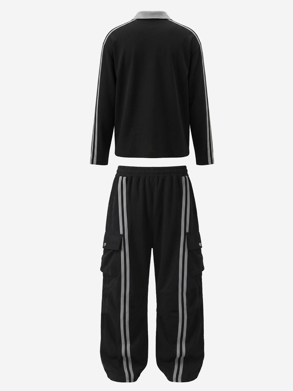 Scorpion Appliqué Color Block Striped Tracksuit
