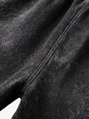 Washed Graphic Distressed Pullover Hoodie & Wide-Leg Sweatpants Set