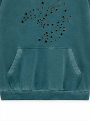 Vintage-Wash Heavyweight Denim Hoodie