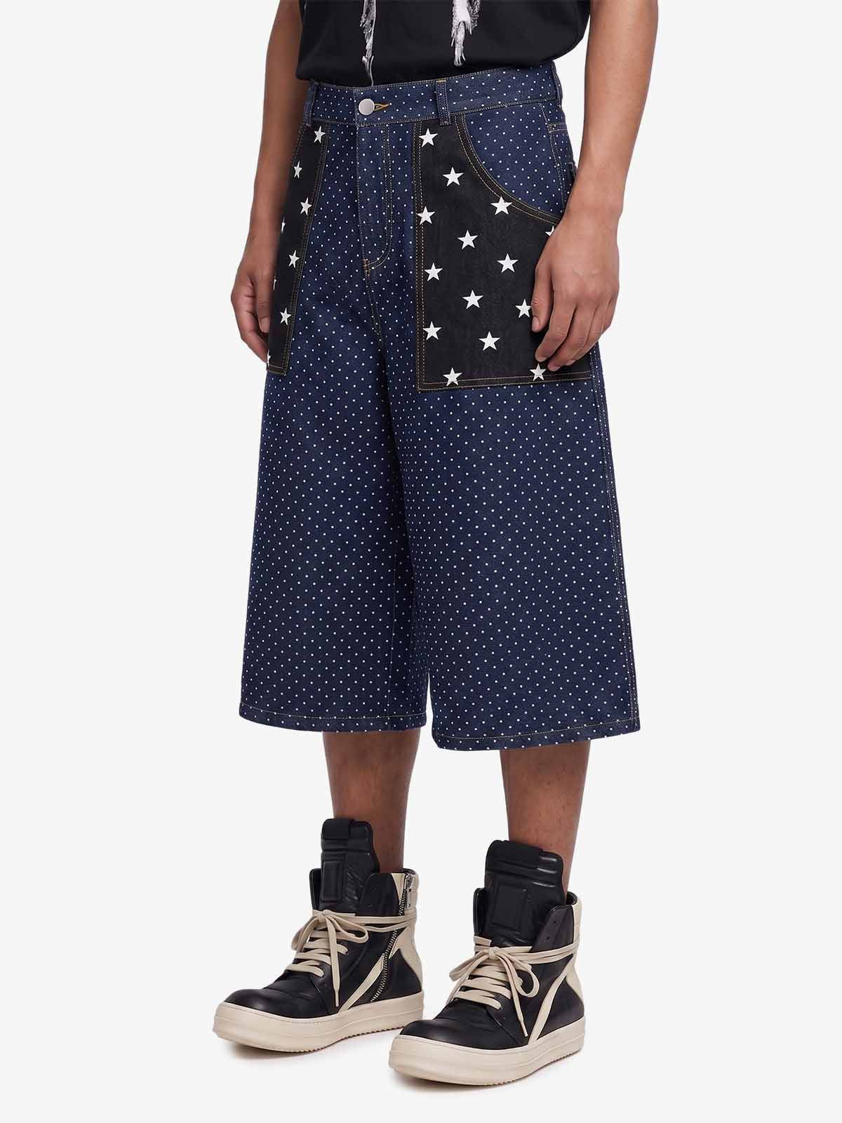 Jeans mit Sternenstickerei und Polka-Dots