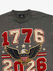 Towel Embroidery Washed Vintage T-Shirt 