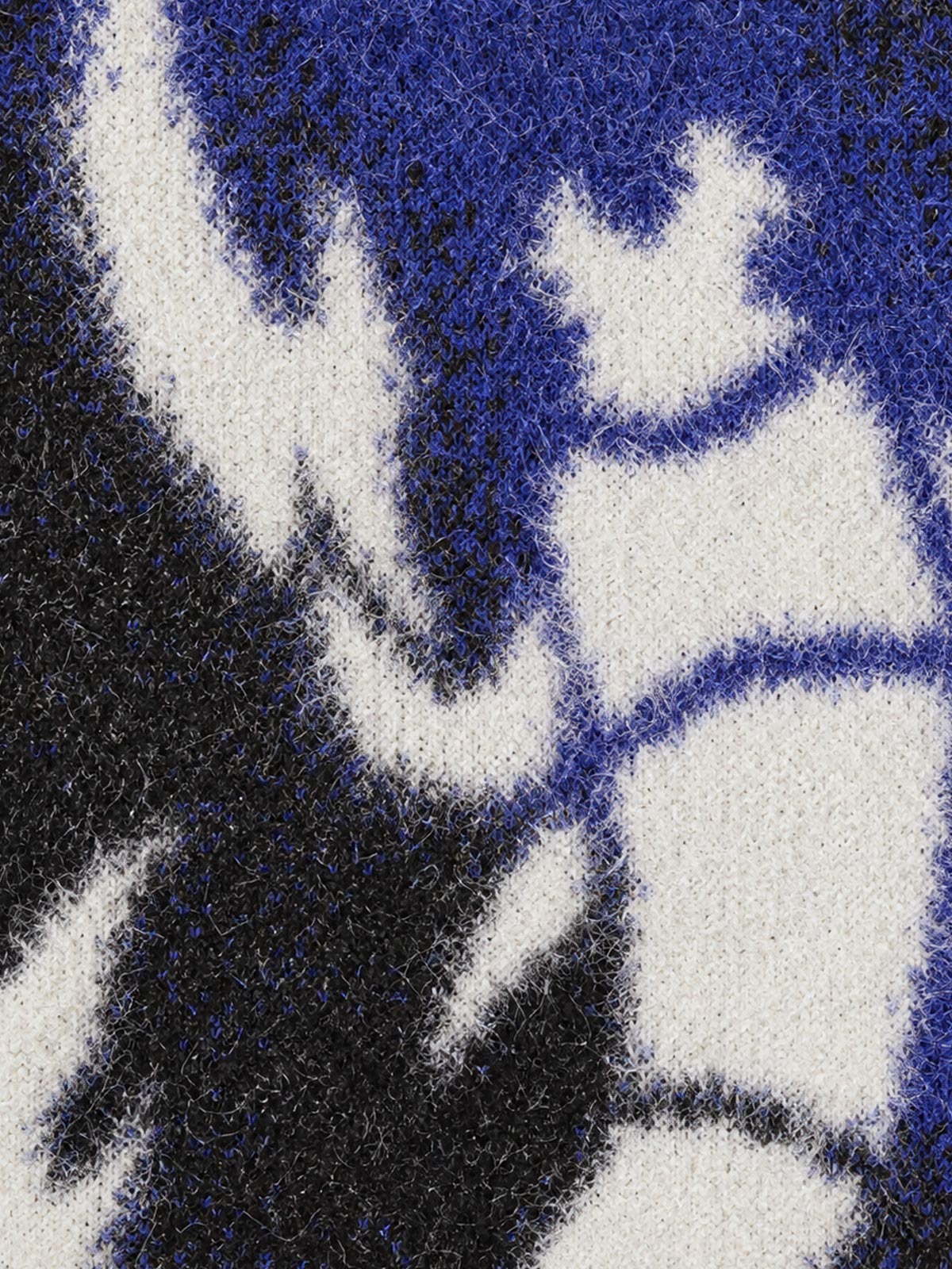 Abstract Spray Graphic Jacquard Knit Polo Sweater
