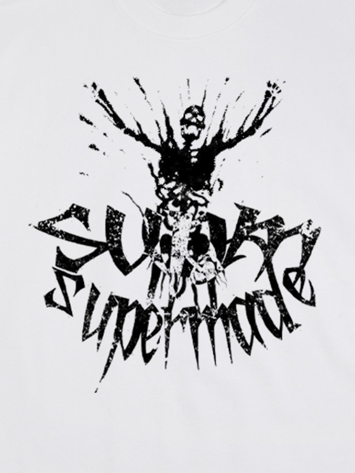 THE SUPERMADE TRENDY STREET OLD-FASHIONER SKULL PRINT T-SHIRT 
