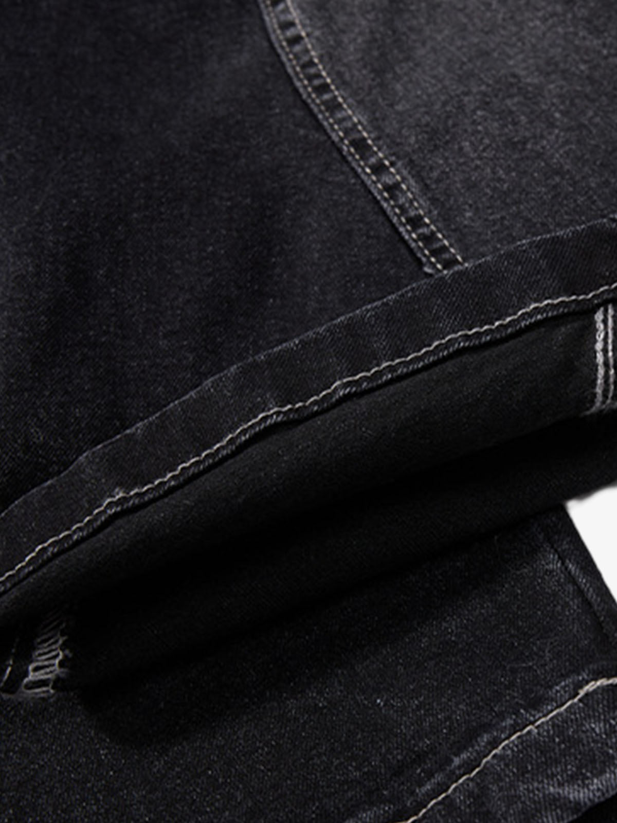 Lace-Up Denim Jeans; Black / S, Black / M, Black / L, Black / XL, Black / 2XL