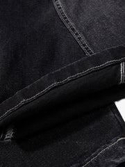 Lace-Up Denim Jeans; Black / S, Black / M, Black / L, Black / XL, Black / 2XL