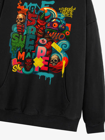 Thesupermade Devil Street Graffiti Carnival Hoodie 