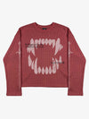 Fangs Graphic Waffle Boxy Long Sleeve Top