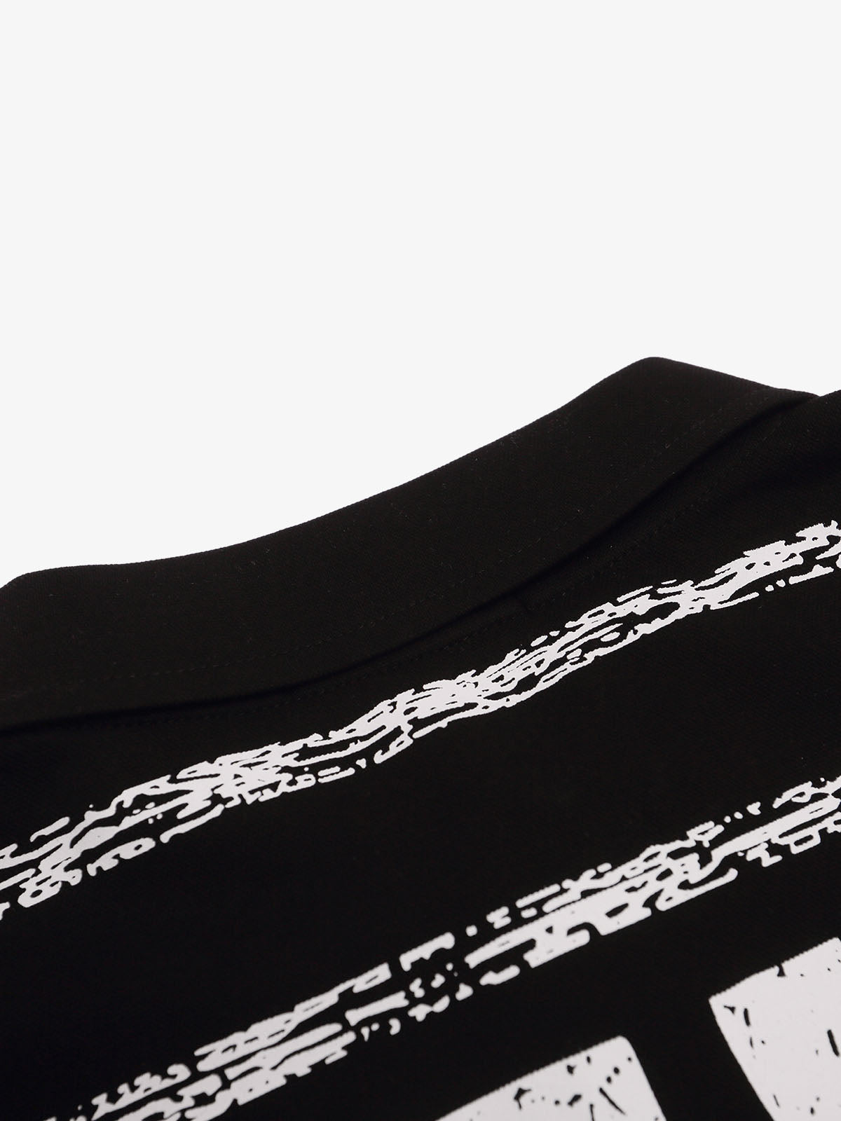 All-Over Typography Faux-Layered Long Sleeve Tee