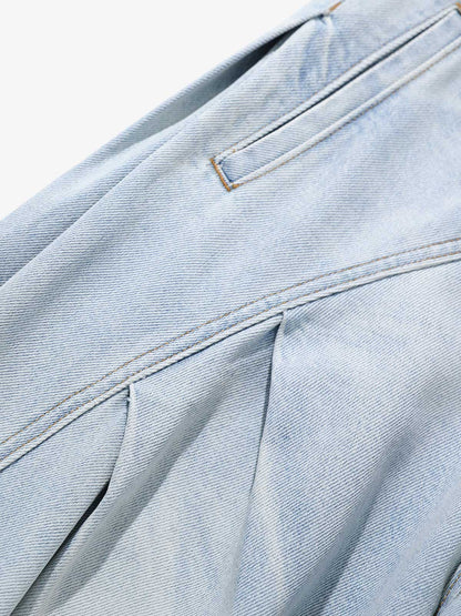 Wide-Leg Denim Trousers with Distressed Details for Everyday Style 