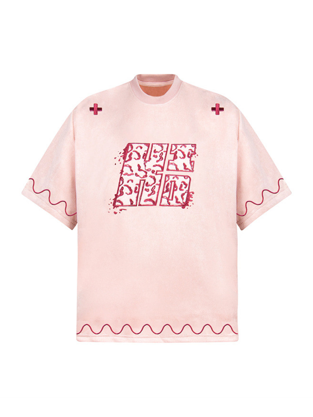 Cross and Wave Print T-Shirt