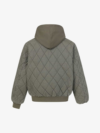 Quilted Hooded Jacket with Pockets - Perfect for Casual and Outdoor Wear 